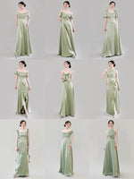Load image into Gallery viewer, Satin Evening Maxi Dresses in Green [4 Styles]
