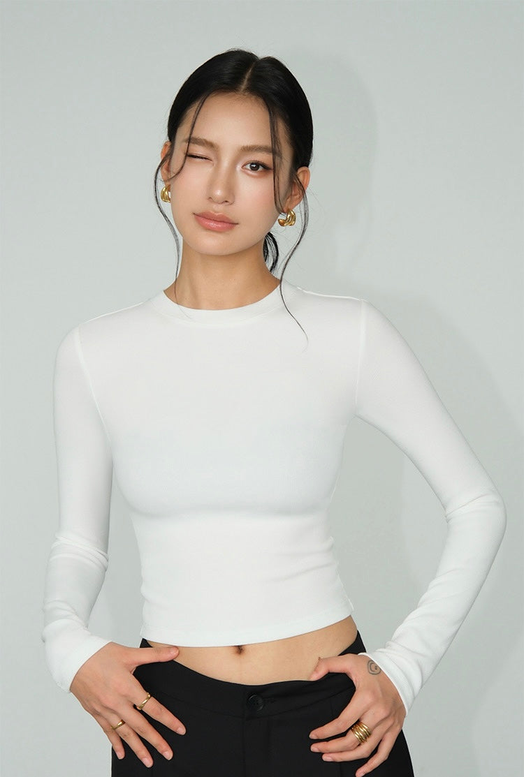 Classic Cropped Long Sleeve Top [4 Colours]