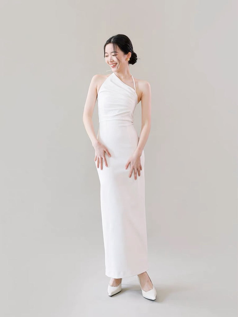 Asymmetric Halter Dress [2 Colours]