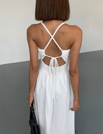 Load image into Gallery viewer, Cross Tie Back Pocket Maxi Dress in White
