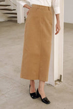 Load image into Gallery viewer, Korean Peachie Cotton Twill H-Line Skirt [2 Colours]
