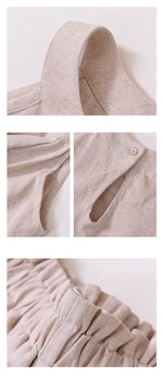 Load image into Gallery viewer, Cotton Linen Top + Shorts Set in Beige

