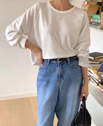 Load image into Gallery viewer, Korean Nocket Comfort Long Sleeve Top in White
