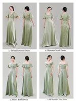 Load image into Gallery viewer, Satin Evening Maxi Dresses in Green [4 Styles]
