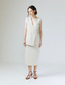 Helsey Tailored Vest in White