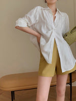 Load image into Gallery viewer, Relaxed Tailored Long Shirt in White
