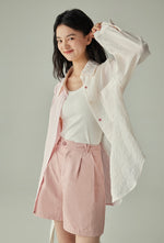 Load image into Gallery viewer, Duo Striped Oversized Shirt in Pink/White
