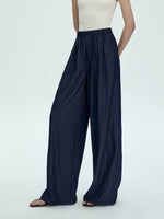 Load image into Gallery viewer, Chambray High Waist Pants in Navy
