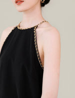 Load image into Gallery viewer, Chain Tent Mid Pocket Dress in Black
