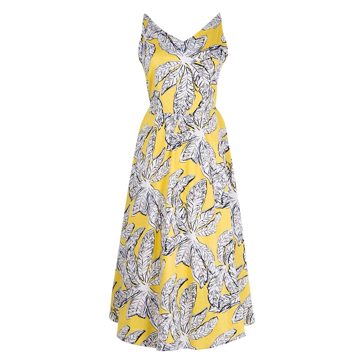 Floral Tie Back Cami Dress in Yellow