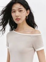 Load image into Gallery viewer, Contrast Toga Tee in Beige
