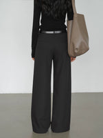 Load image into Gallery viewer, Classic Wide Leg Tailored Trousers in Black

