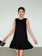 Load image into Gallery viewer, Linen Blend Flute Hem Shift Dress [2 Colours]
