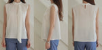 Load image into Gallery viewer, [Ready Stock] Korean Pussy Bow Sleeveless Blouse in Cream
