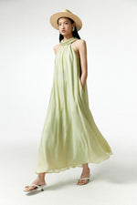 Load image into Gallery viewer, Halter Pocket Maxi Dress in Green
