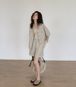 Load image into Gallery viewer, Linen Blend Shirt + Shorts Set

