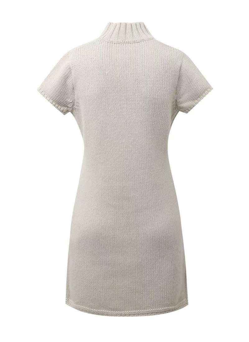 Korean Merino Cashmere Half Knit Dress [3 Colours]