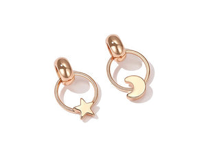 Star & Moon Loop Stud Earrings