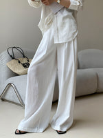 Load image into Gallery viewer, Cotton Linen Shirt + Pants Set in White
