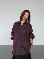 Load image into Gallery viewer, Classic Oversized Dress Shirt in Burgundy
