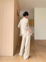 Load image into Gallery viewer, Tank Top+ Tie Cardigan + Pants Set in Beige
