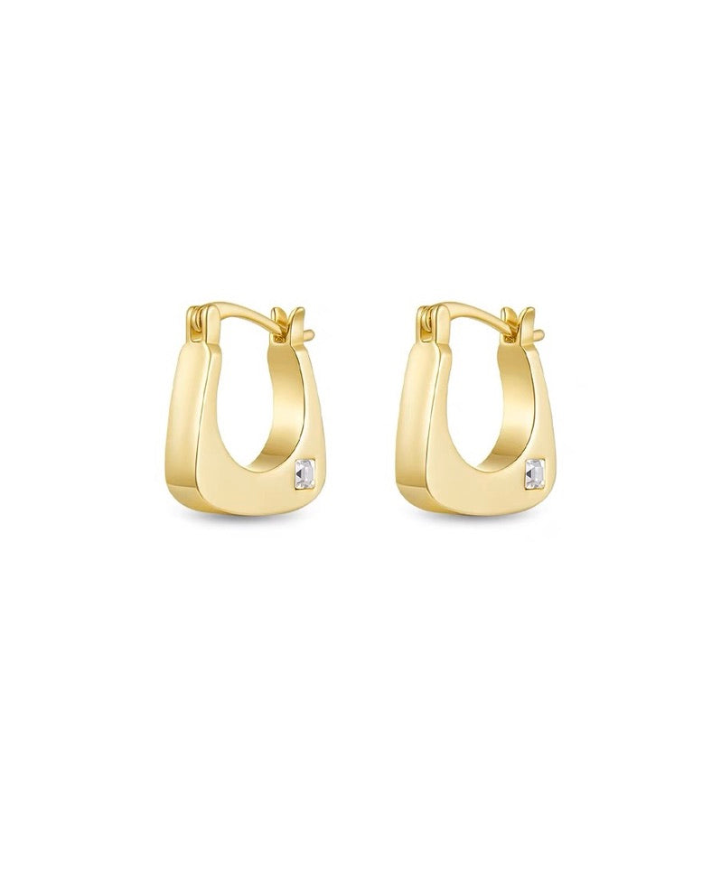 Square Hoop Diamante Earrings
