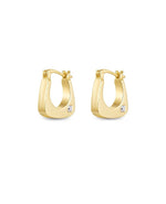Load image into Gallery viewer, Square Hoop Diamante Earrings
