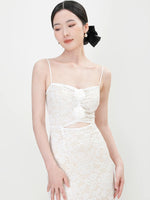 Load image into Gallery viewer, Floral Lace Cutout Dress in White
