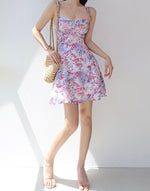 Load image into Gallery viewer, Cies Floral Tie Strap Mini Dress in Pink
