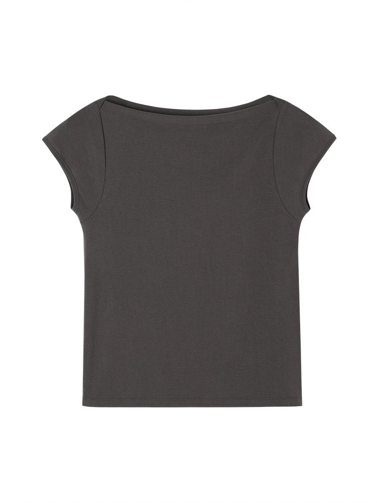 Tencel Boatneck Top in Grey