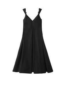 Knot Tent Midi Pocket Dress in Black