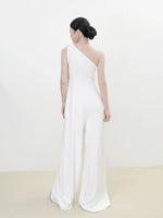 Load image into Gallery viewer, Toga Bow Maxi Pocket Jumpsuit in White
