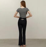 Load image into Gallery viewer, High Rise Cutout Back Flare Leggings [2 Colours]
