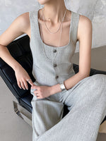 Load image into Gallery viewer, Textured Vest+ Trousers Set in Grey
