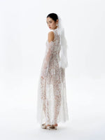 Load image into Gallery viewer, Sheer Lace Gown in White
