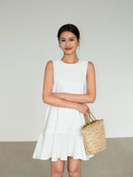 Load image into Gallery viewer, Linen Blend Flute Hem Shift Dress [2 Colours]
