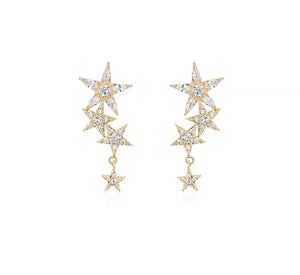Cluster Star Drop Earrings