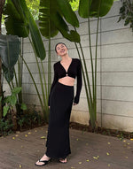 Load image into Gallery viewer, Maxi Satin Slip Skirt in Black
