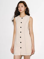 Load image into Gallery viewer, Tencel Mini Vest Dress // Shorts Set in Beige

