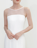 Load image into Gallery viewer, Sheer Panel Shift Gown in White
