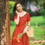 Load image into Gallery viewer, Vintage Flare Dress in Orange
