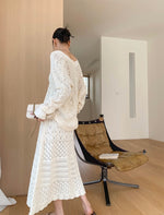 Load image into Gallery viewer, Laser Cut Maxi Skirt in Cream
