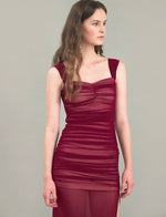 Load image into Gallery viewer, 2-Way Shirring Slit Dress in Red
