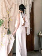 Load image into Gallery viewer, Open Back Pocket Maxi Jumpsuit in White
