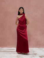 Load image into Gallery viewer, Toga Gown with Multi-way Drape in Red
