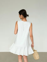 Load image into Gallery viewer, Linen Blend Flute Hem Shift Dress [2 Colours]
