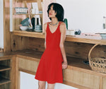 Load image into Gallery viewer, Criss Cross Back Skater Dress in Red
