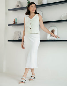 [Ready Stock] CR Silk Skirt - White