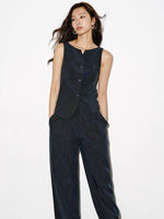 Load image into Gallery viewer, Tencel Vest // Trousers Set in Navy
