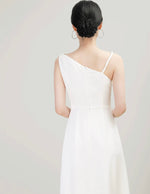 Load image into Gallery viewer, Asymmetric Shoulder Gown in White
